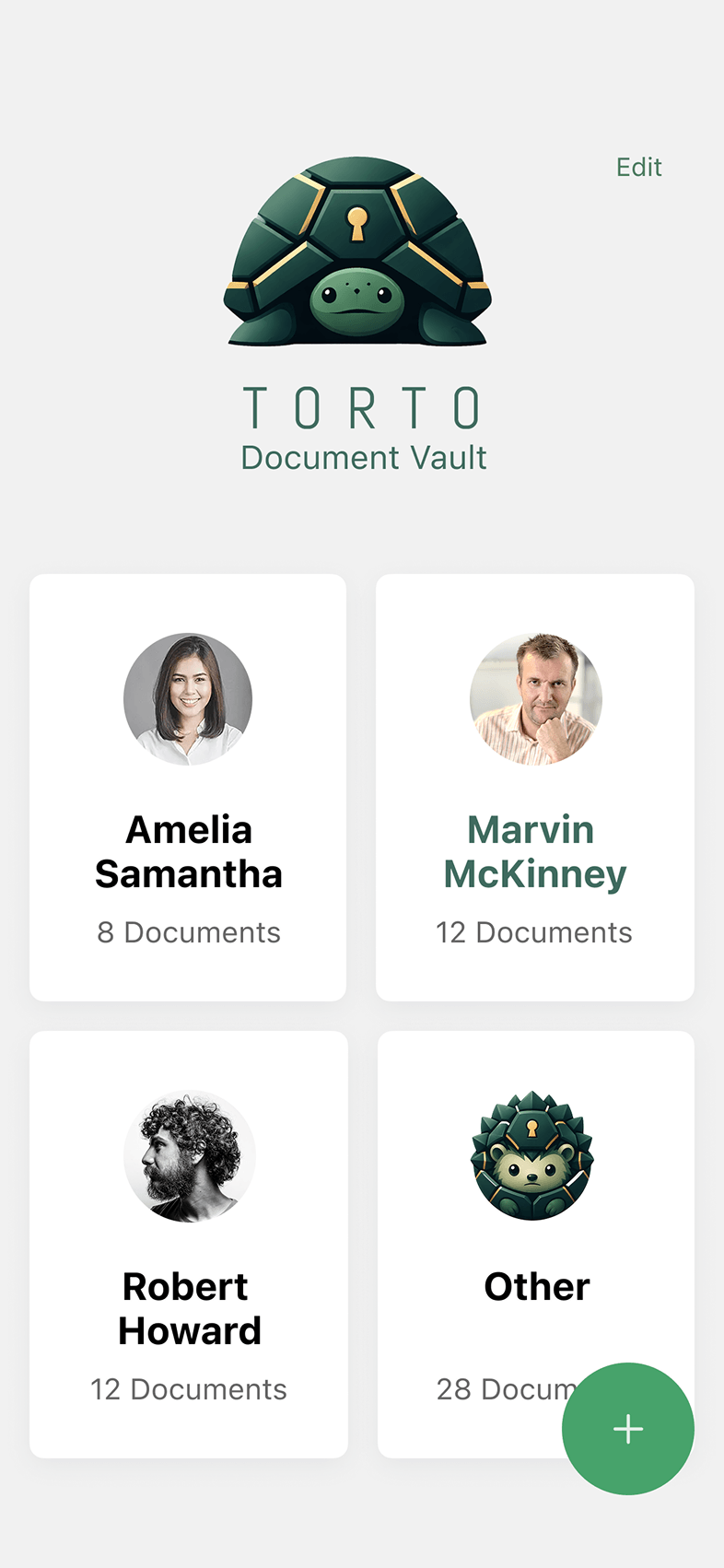 Torto main folders screen