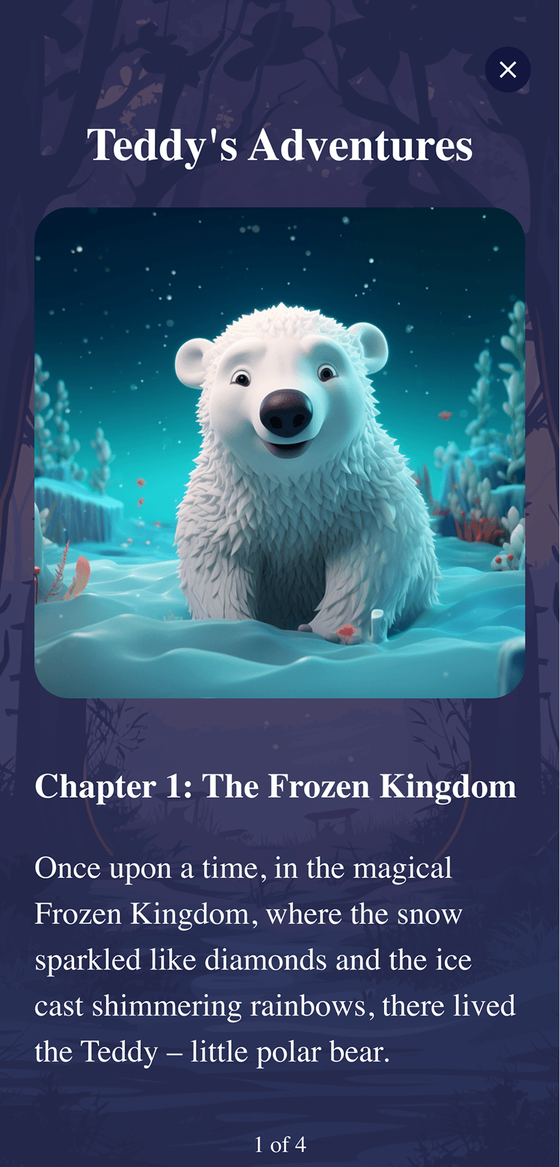 Whimsy Tales reading screen